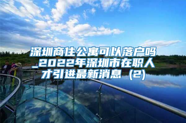 深圳商住公寓可以落户吗_2022年深圳市在职人才引进最新消息 (2)