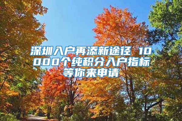 深圳入户再添新途径 10000个纯积分入户指标等你来申请