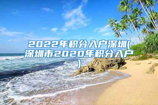 2022年积分入户深圳(深圳市2020年积分入户)