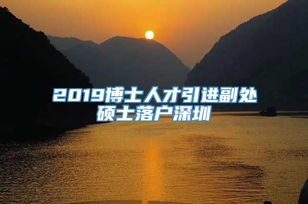 2019博士人才引进副处硕士落户深圳