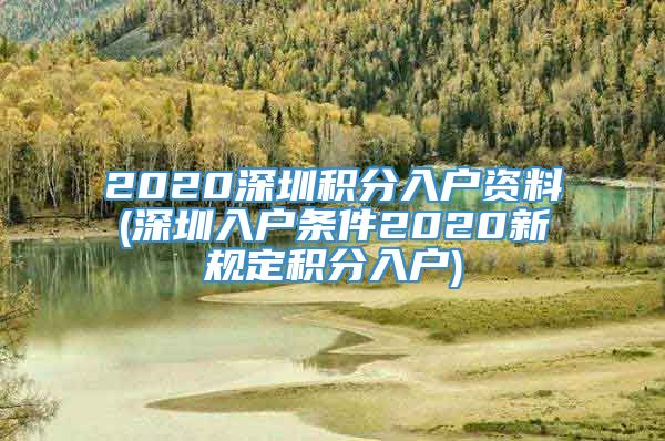 2020深圳积分入户资料(深圳入户条件2020新规定积分入户)