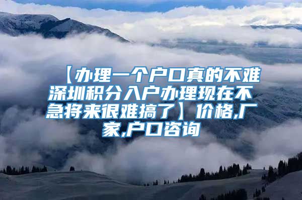 【办理一个户口真的不难深圳积分入户办理现在不急将来很难搞了】价格,厂家,户口咨询