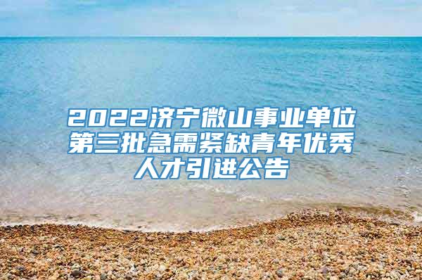 2022济宁微山事业单位第三批急需紧缺青年优秀人才引进公告