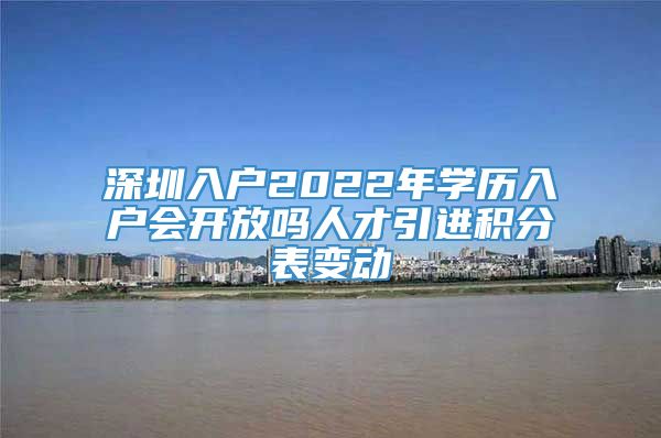 深圳入户2022年学历入户会开放吗人才引进积分表变动