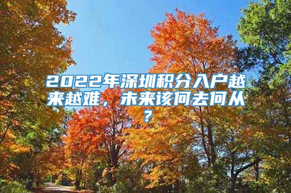 2022年深圳积分入户越来越难，未来该何去何从？