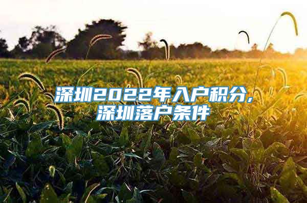 深圳2022年入户积分,深圳落户条件