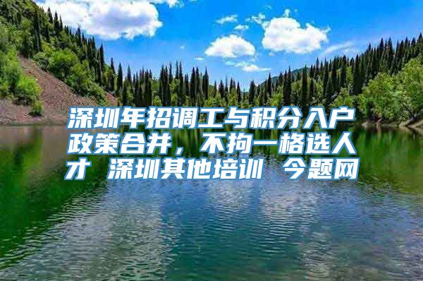 深圳年招调工与积分入户政策合并，不拘一格选人才 深圳其他培训 今题网