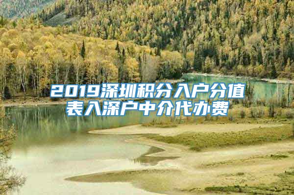 2019深圳积分入户分值表入深户中介代办费