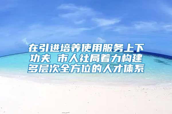 在引进培养使用服务上下功夫 市人社局着力构建多层次全方位的人才体系