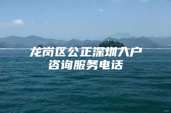 龙岗区公正深圳入户咨询服务电话