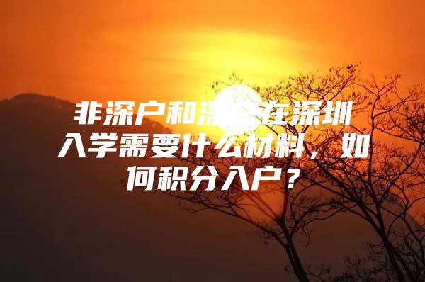 非深户和深户在深圳入学需要什么材料，如何积分入户？