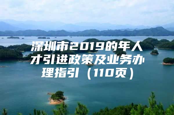 深圳市2019的年人才引进政策及业务办理指引（110页）