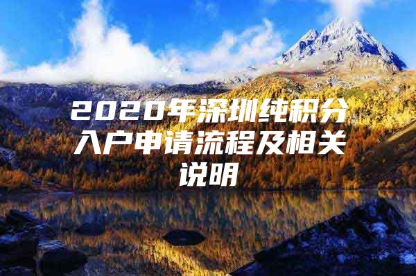 2020年深圳纯积分入户申请流程及相关说明