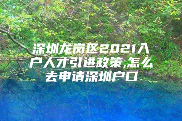 深圳龙岗区2021入户人才引进政策,怎么去申请深圳户口