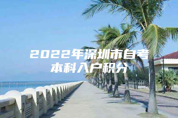 2022年深圳市自考本科入户积分