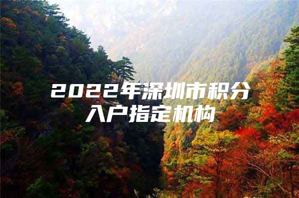 2022年深圳市积分入户指定机构