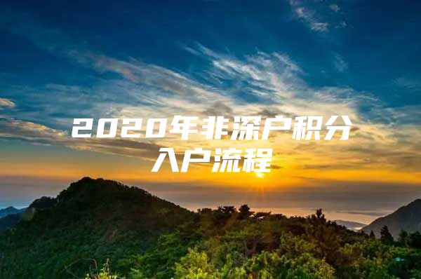 2020年非深户积分入户流程