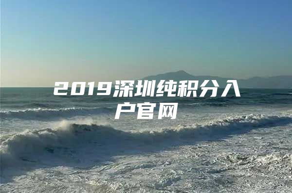 2019深圳纯积分入户官网