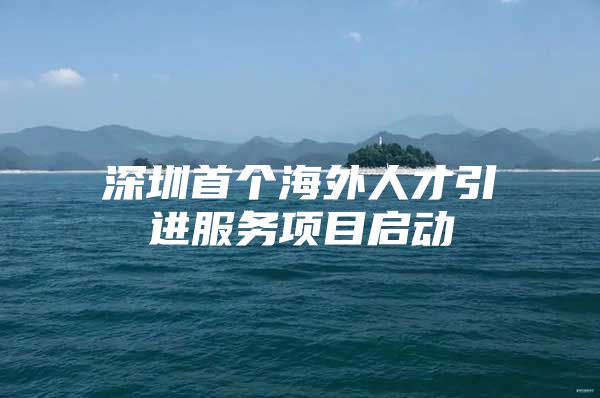 深圳首个海外人才引进服务项目启动