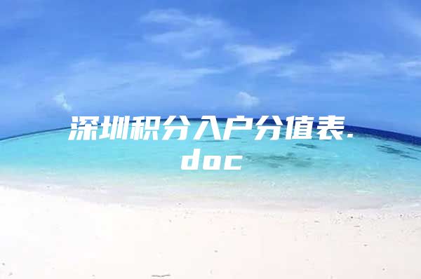 深圳积分入户分值表.doc