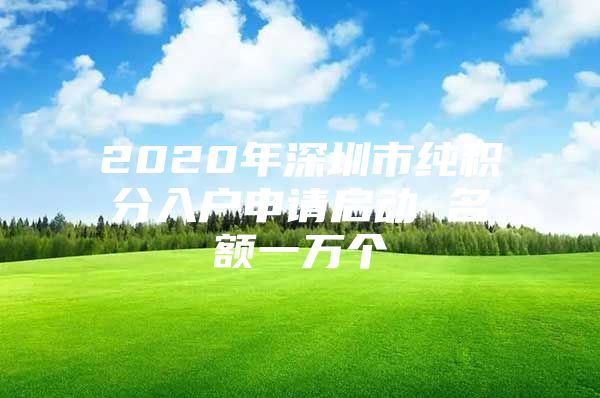 2020年深圳市纯积分入户申请启动 名额一万个