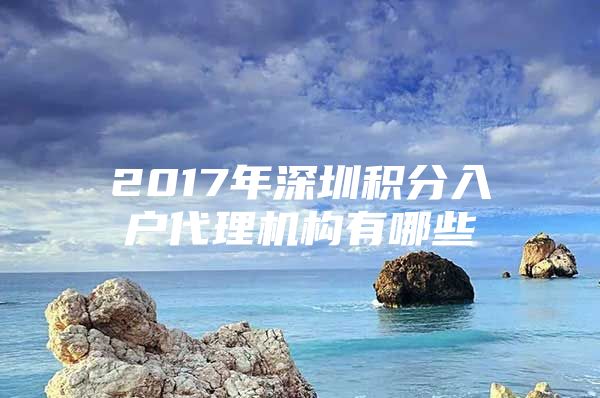 2017年深圳积分入户代理机构有哪些