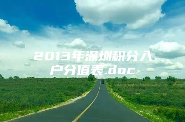 2013年深圳积分入户分值表.doc