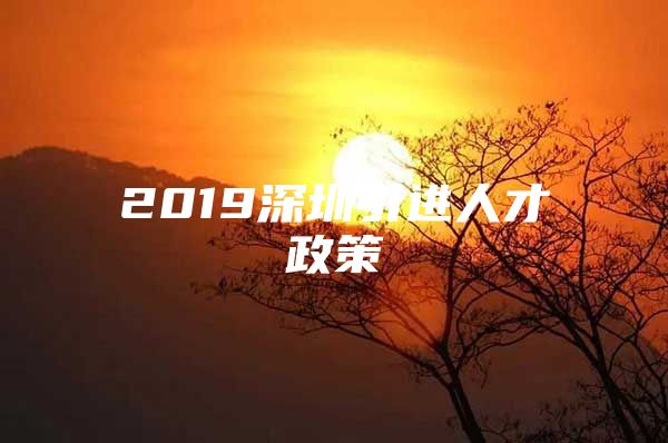 2019深圳引进人才政策