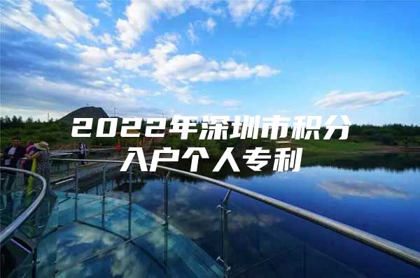 2022年深圳市积分入户个人专利