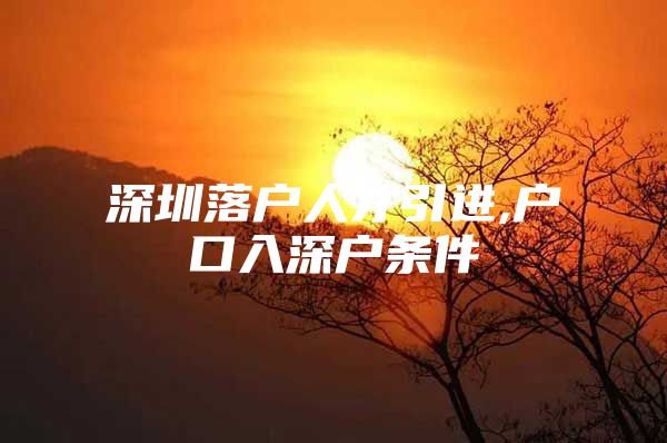 深圳落户人才引进,户口入深户条件