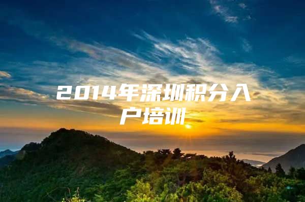 2014年深圳积分入户培训