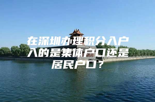 在深圳办理积分入户入的是集体户口还是居民户口？