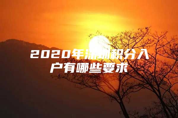 2020年深圳积分入户有哪些要求