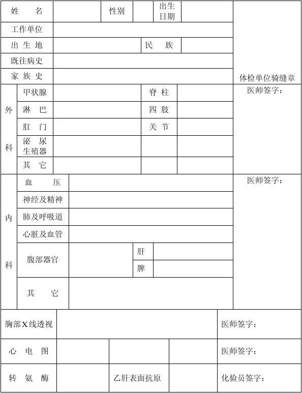 2022年深圳市积分入户检查身体