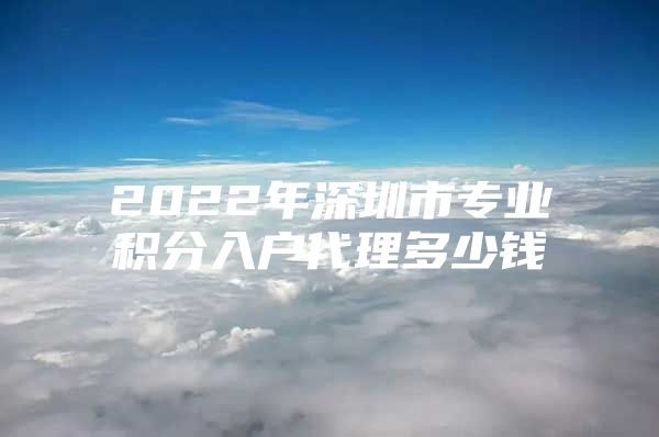 2022年深圳市专业积分入户代理多少钱