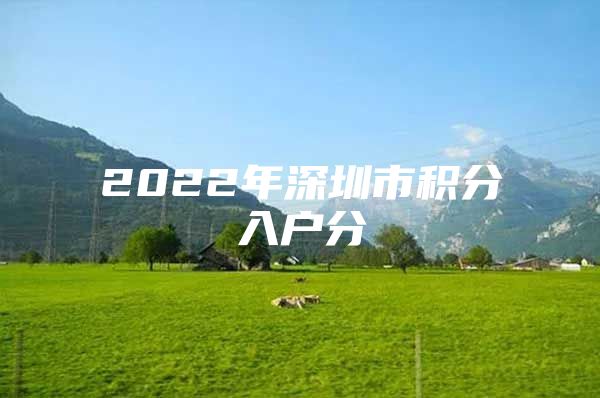 2022年深圳市积分入户分