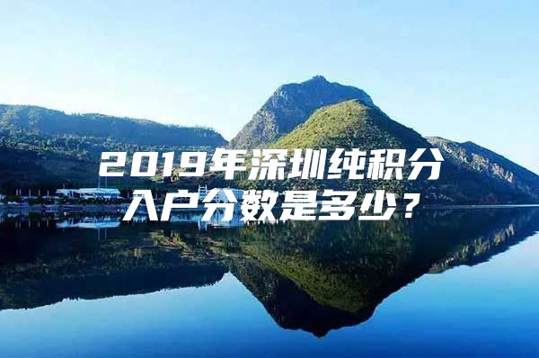 2019年深圳纯积分入户分数是多少？