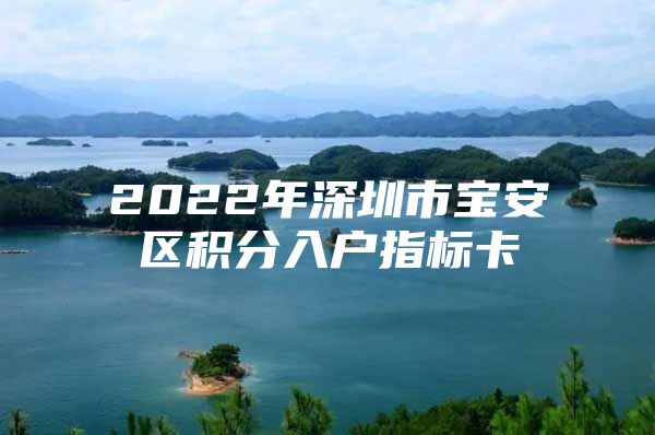 2022年深圳市宝安区积分入户指标卡