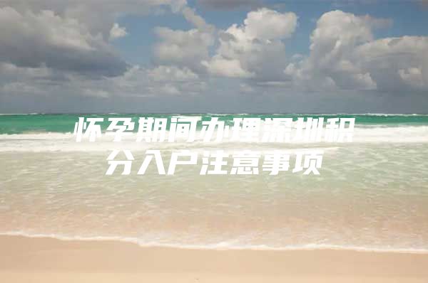 怀孕期间办理深圳积分入户注意事项