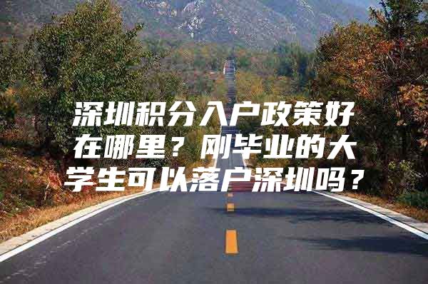 深圳积分入户政策好在哪里？刚毕业的大学生可以落户深圳吗？