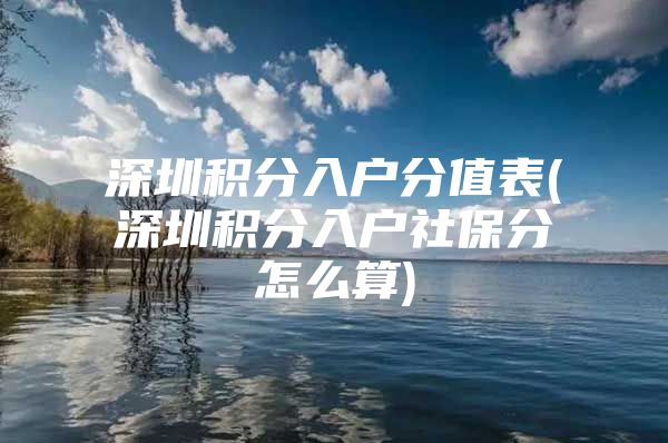 深圳积分入户分值表(深圳积分入户社保分怎么算)