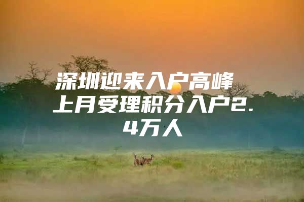 深圳迎来入户高峰 上月受理积分入户2.4万人