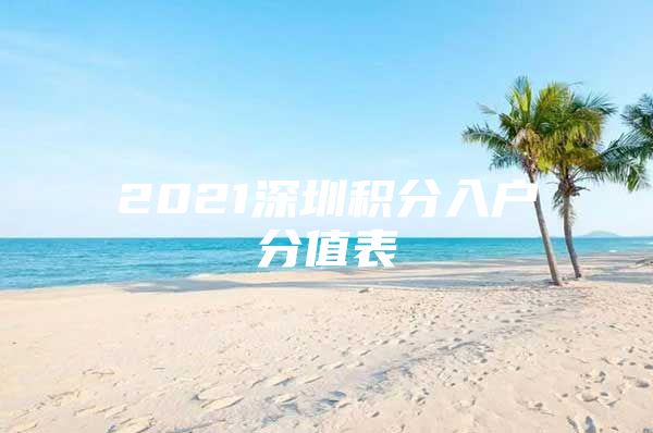 2021深圳积分入户分值表