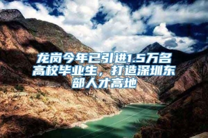 龙岗今年已引进1.5万名高校毕业生，打造深圳东部人才高地