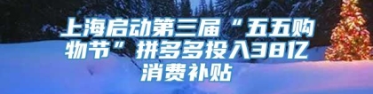 上海启动第三届“五五购物节”拼多多投入38亿消费补贴