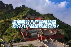 深圳积分入户最新动态 积分入户名额既然只有？_重复