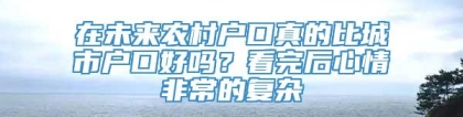 在未来农村户口真的比城市户口好吗？看完后心情非常的复杂