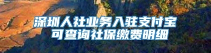 深圳人社业务入驻支付宝 可查询社保缴费明细