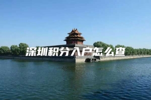 深圳积分入户怎么查