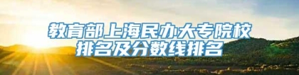 教育部上海民办大专院校排名及分数线排名